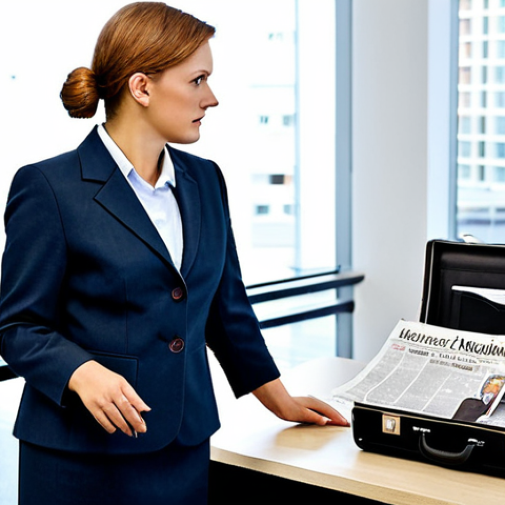**

"A well-dressed businesswoman, in a tailored German 'Kostüm' (skirt suit) appropriate for a professional setting, is attentively studying auction catalogs in a bright, modern office in Frankfurt. The scene includes details like a leather briefcase and a 'Frankfurter Allgemeine Zeitung' newspaper on the desk. Fully clothed, modest attire, safe for work, professional atmosphere, perfect anatomy, natural proportions, family-friendly, appropriate content, high resolution."

**
