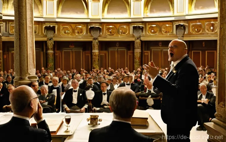 경매사 필기시험 대비를 위한 핵심 요약 - **Prompt:** "A charismatic German auctioneer, a man in his late 30s to early 40s, dressed in a sharp...